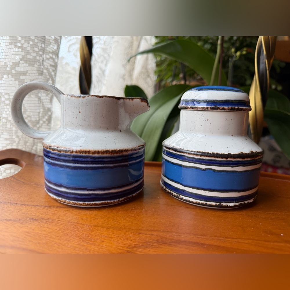 Vintage midwinter “moon” creamer and sugar jar